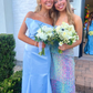 Pink A-line Tulle Prom Dress/Blue Mermaid Long Prom Dress  Y2015