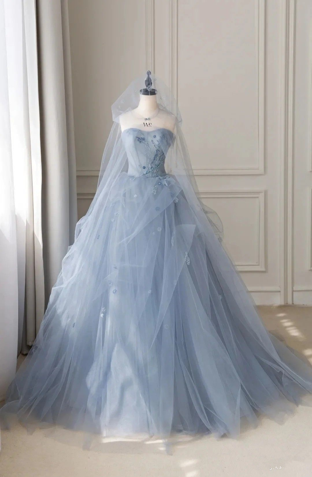 Fantasy Blue Tulle Ball Gown,Blue Sweet 16 Dress,Fairy Dress  Y2398