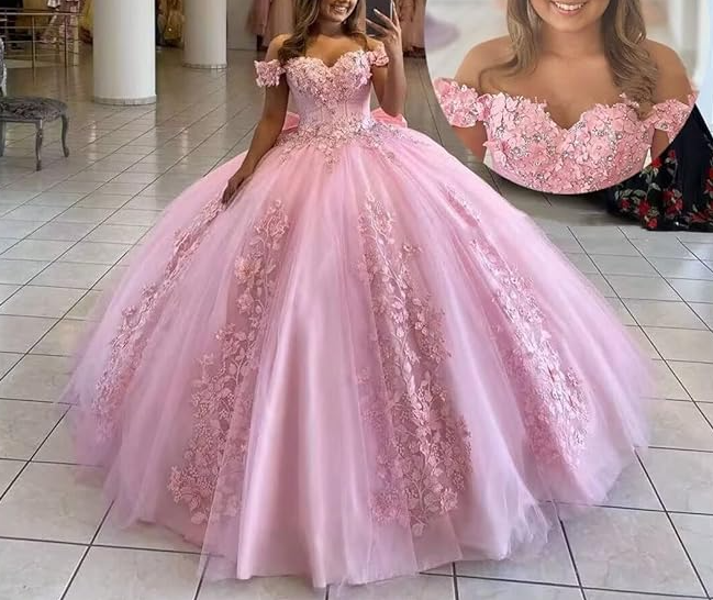 Purple Off The Shoulder Tulle Appliques Ball Gown,Sweet 16 Dress Y5472