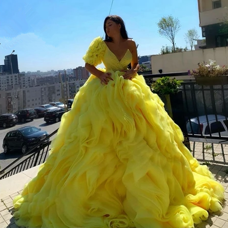 Stunning Yellow Long Ball Gown Princess Dress Y5833