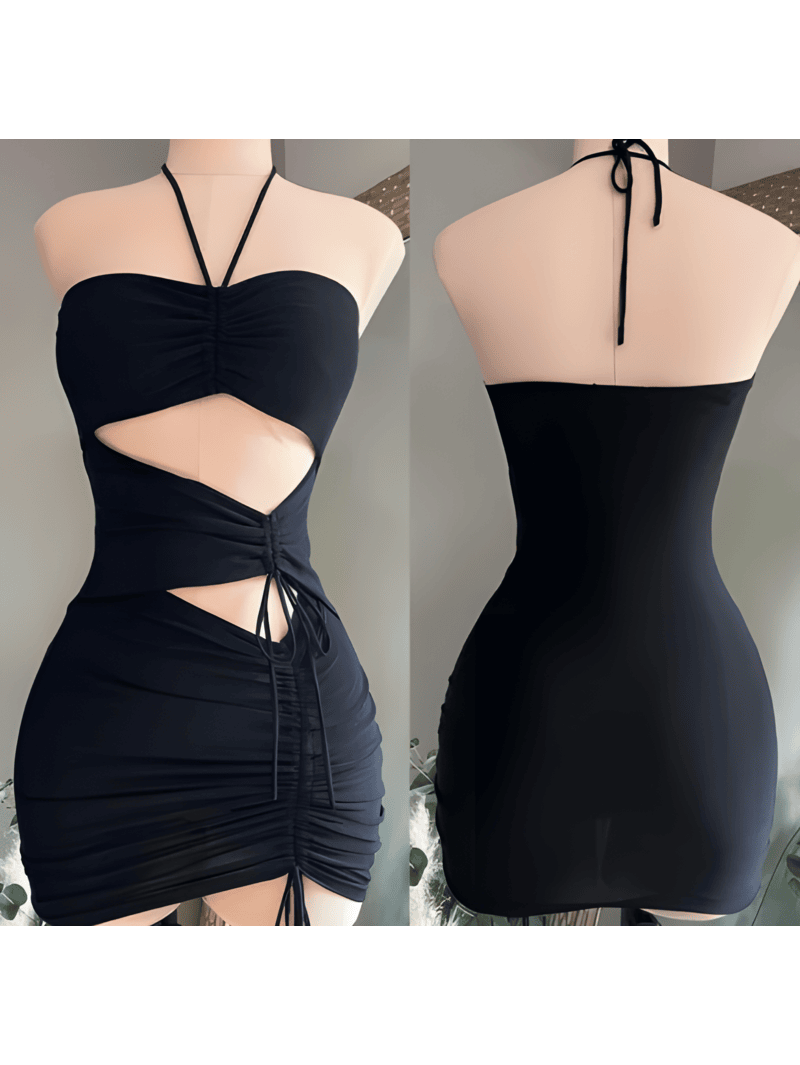 Black Outfit Dress Sexy Tight Dress Mini Homecoming Dress Y726