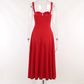 Red Vintage Sexy Romantic Dress High Waist Split Prom Dress  Y5060