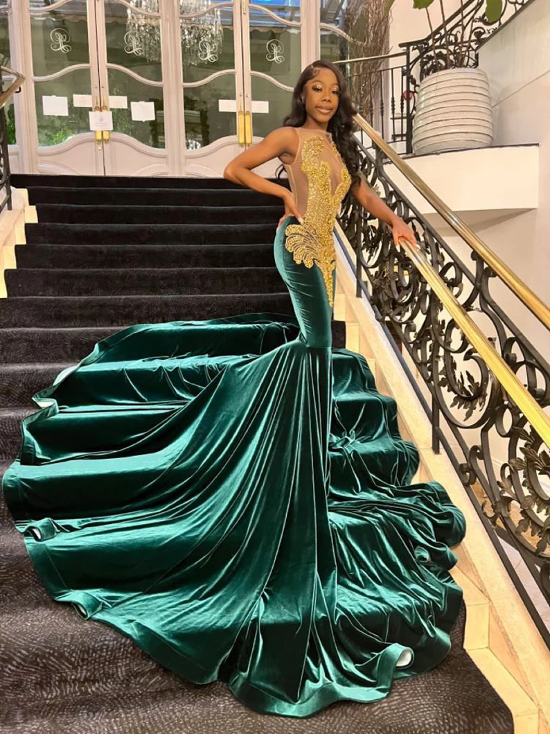 Black Green Prom Dress