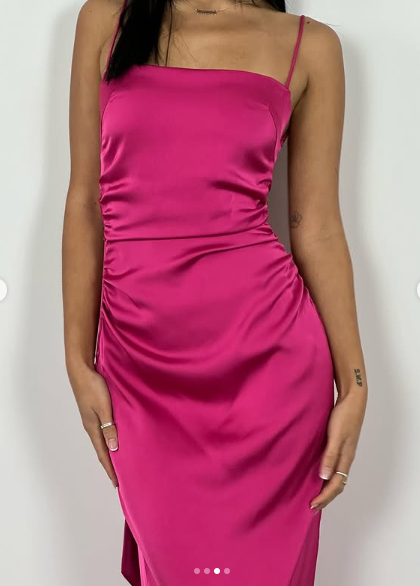 Hot Pink Sexy Sheath Long Prom Dress Backless Evening Gown Y7894