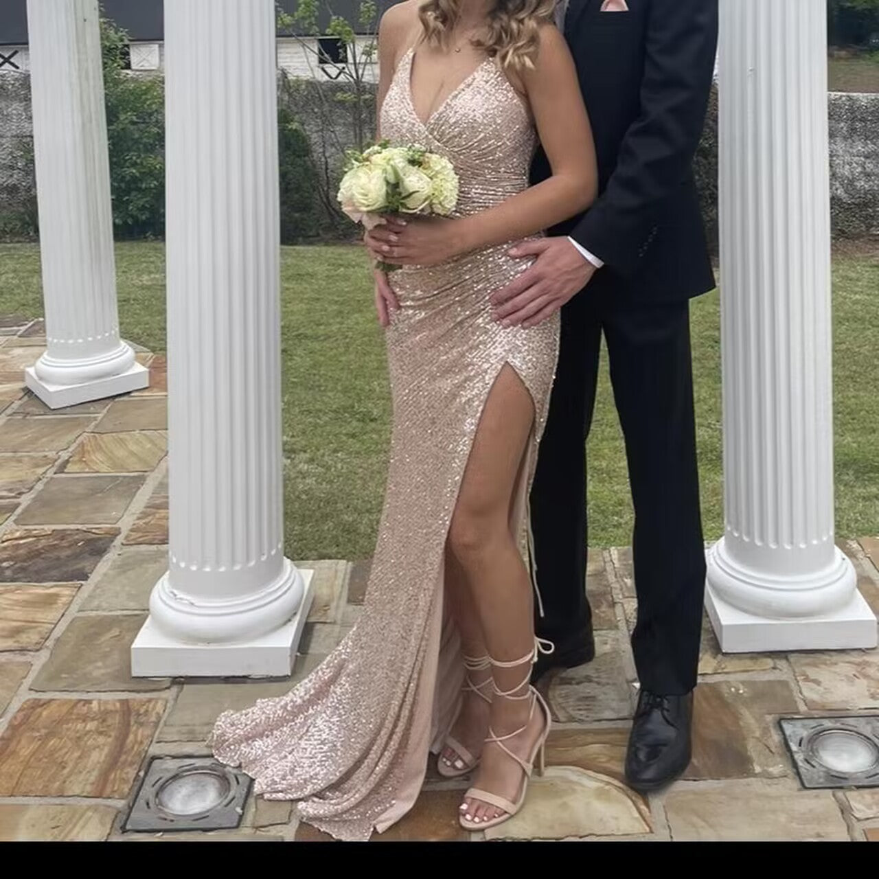 Elegant V Neck Sheath Prom Dress With Split,Senior Prom Gown Y7321