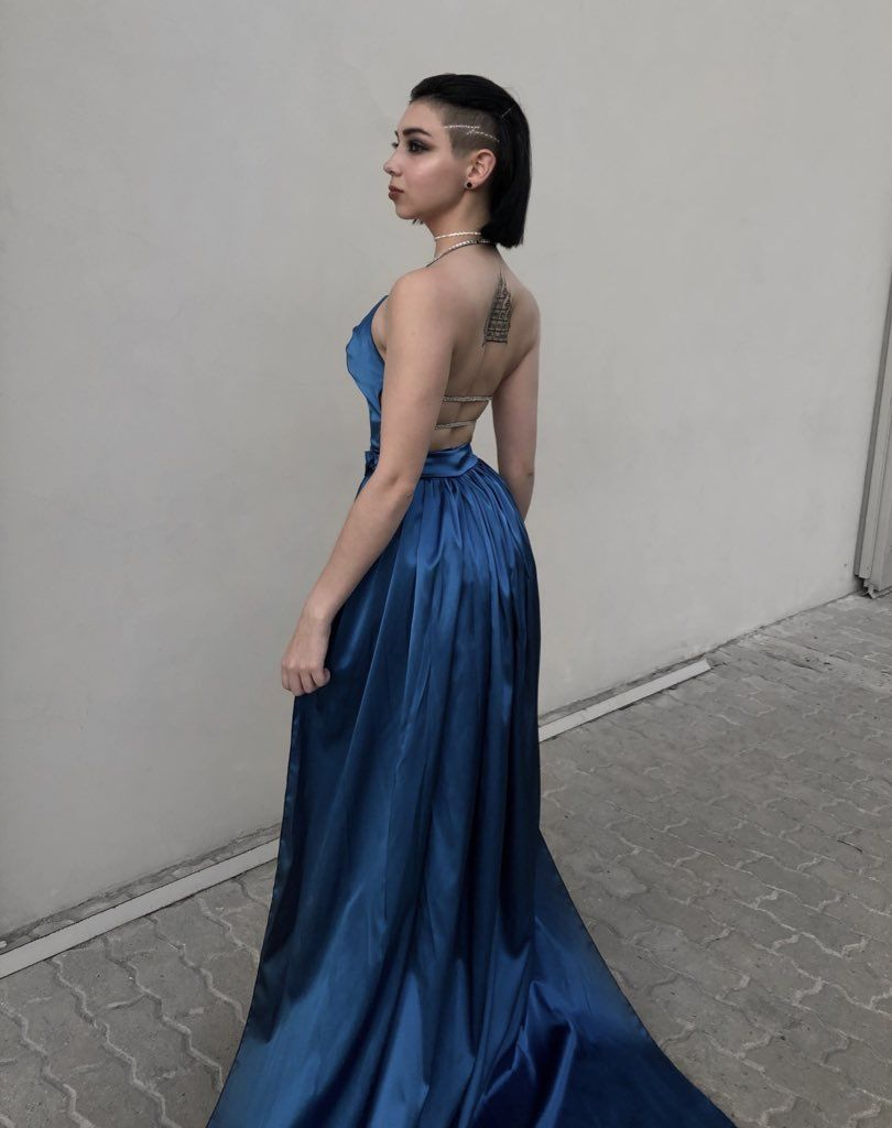 Sexy Blue Backless Prom Dress,Blue Evening Dress Y4567