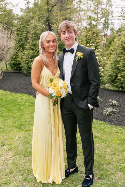 Elegant Yellow Long Prom Dress,Yellow V Neck Graduation Dress  Y2160