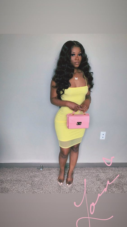 Light yellow store bodycon dress