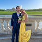 A-line Yellow Prom Dress,Yellow Sleeveless Graduation Dress Y1842