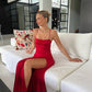 Elegant Backless Strap Split Evening Dress,Red Prom Dress  Y1914