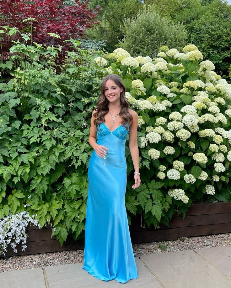 Blue Backless Long Prom Dress Evening Dress Y7516