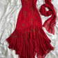 Beautiful Beaded Prom Dress Red Chiffon Mermaid Evening Dress Party Gown Y7527