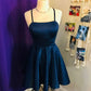 Solid Satin Short Homecoming Dress,A-line Graduation Dress Y1865