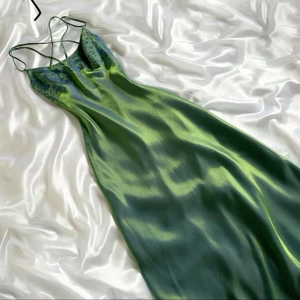 Gorgeous Green Satin A Line Long Prom Dress Formal Evening Dress Y7511