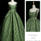 Vintage Green Evening Gown Spaghetti Straps A Line Prom Party Dress Brithday Ball Gown Y7567