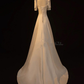 Elegant White Satin A-line Wedding Party Dress Long Prom Dress Evening Gown Y7546