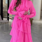 Fashion Chiffon Layered Ruffled  Long Prom Dress Elegant Party Evening Dress Y7617