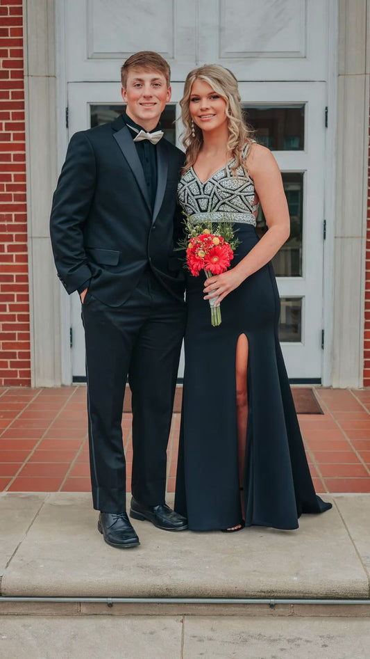 Elegant Mermaid V Neck Prom Dress,Charming Senior Prom Gown Y1101