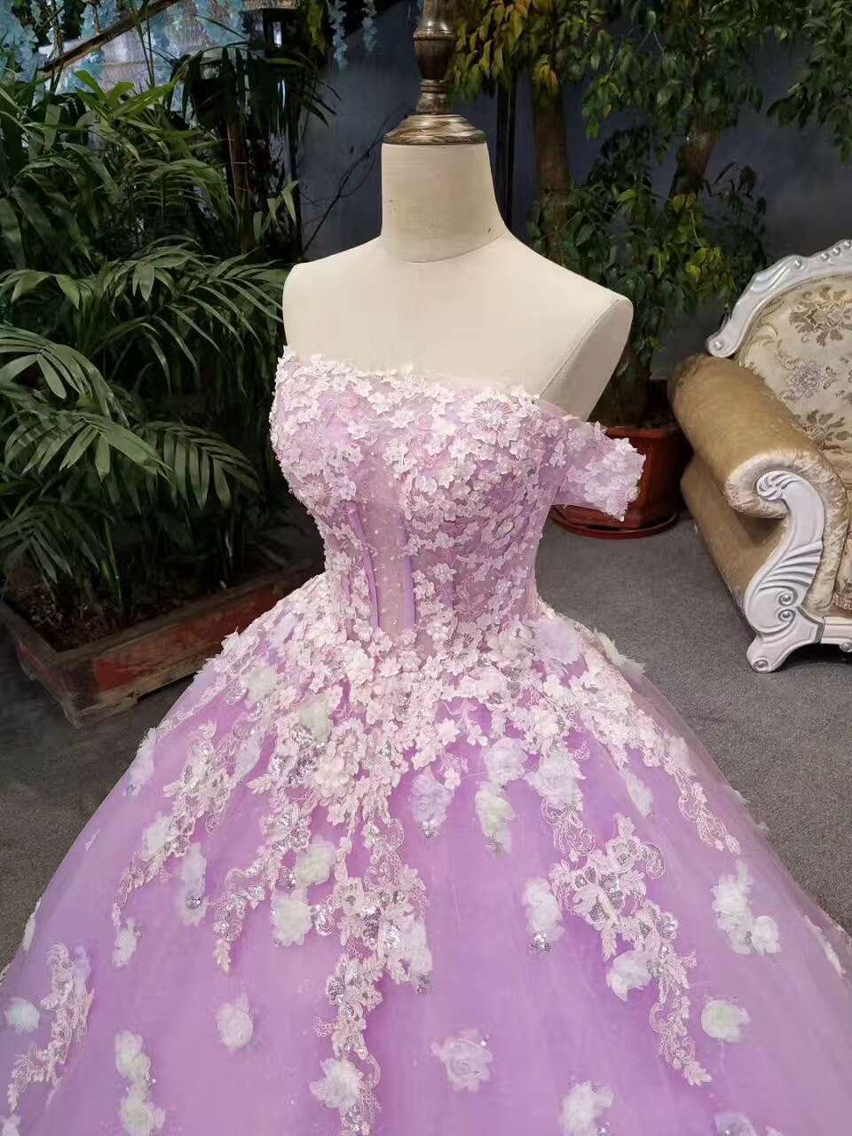 light purple wedding dress
