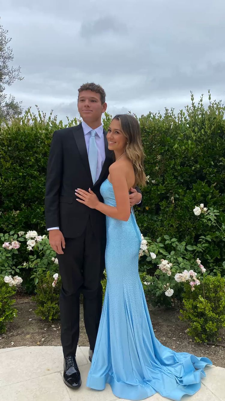 Strapless Blue Long Prom Dress,Mermaid Prom Dress Y1718