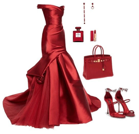 Charming Burgundy Satin Evening Dress ,Mermaid Satin Evening Gown , Pageant Dress Y745