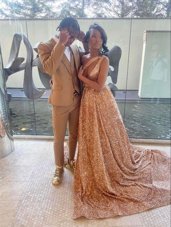 Rose gold prom hot sale couple