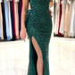 Green Sequins Mermaid Prom Dress,Glamorous Green Evening Dress  Y1902