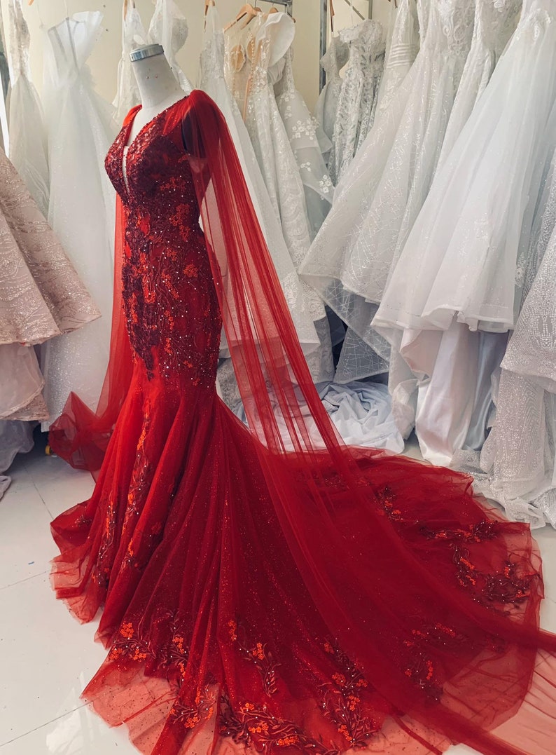 Red prom dress on sale princess