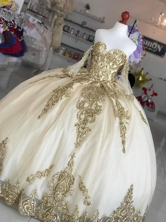 Stunning Sweetheart Tulle Ball Gown Sweet 16 Dress Y960