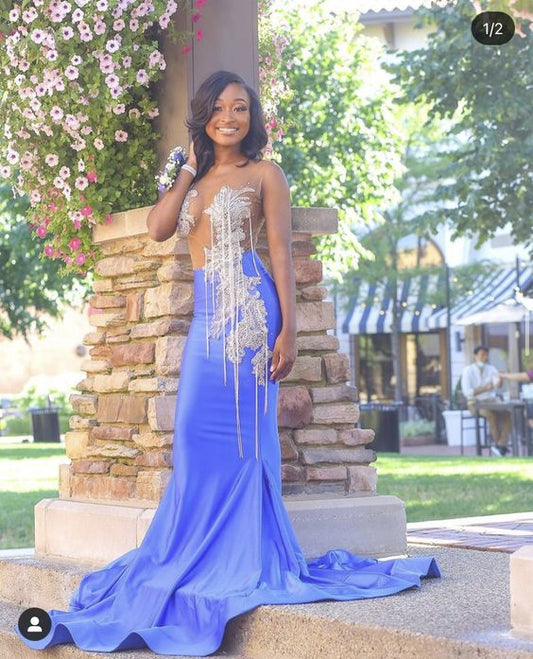 Sexy Mermaid Long Prom Dress With Tassel,Black Girls Prom Gown Y973