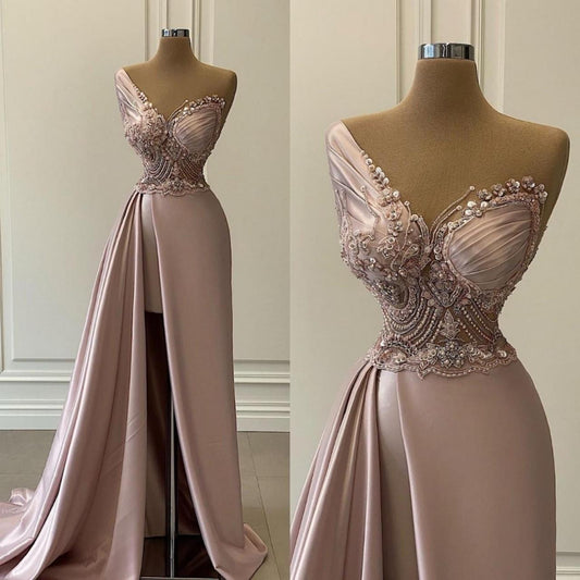 Mermaid One Shoulder Long Evening Dress Charming Prom Dress Y519