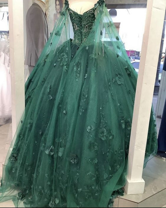 Floral off the shoulder emerald green quinceanera dress new arrival sweet 16 dress ball gown Y1226